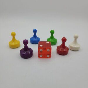1972 Clue Game Replacement Pieces Tokens Die Figures Red Dice Small Pieces Color